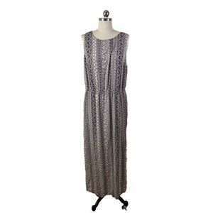 Torrid Maxi Dress Womens 2 Black Damask Sleeveless Boho Hippie Artsy Cottage
